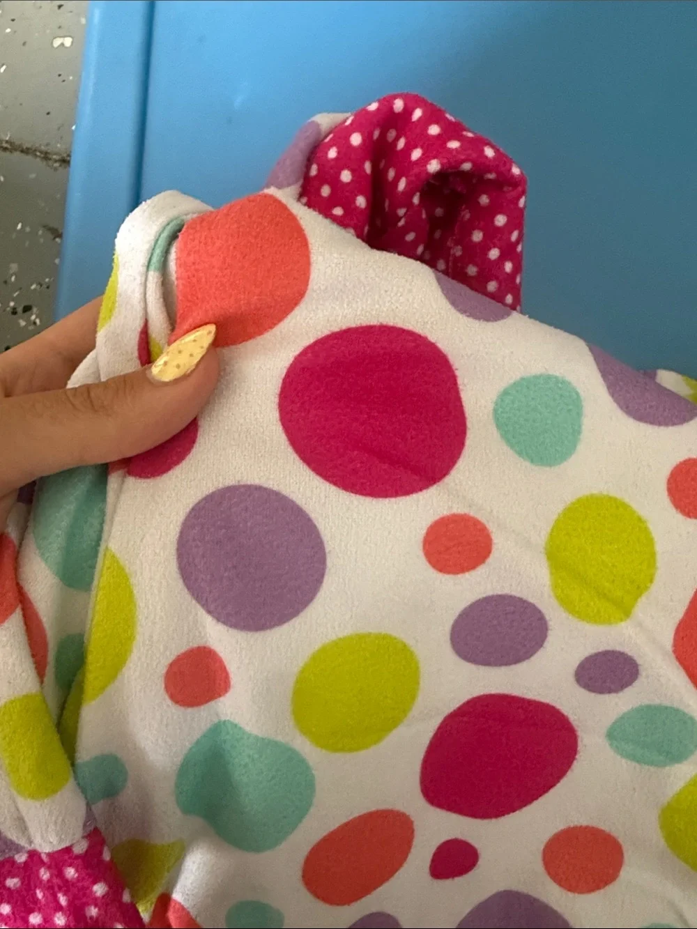 Kids Polka Dot Fleece Pajama Set - Bright Pink & Multi